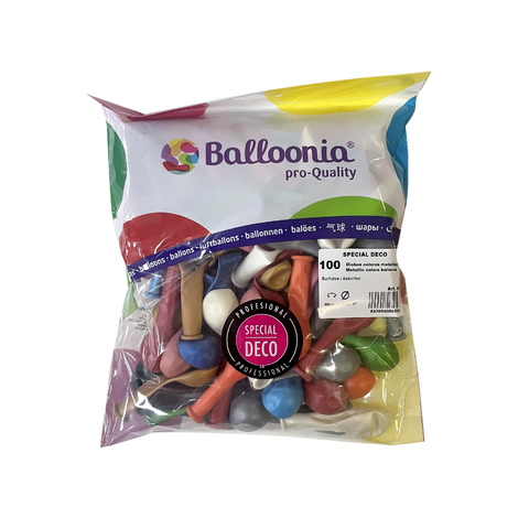[8436540865960] BOLSA 100 GLBS SURTIDOS METALIZADOS