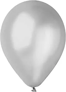 BOLSA 100 GLOBOS 40CM BLANCO METALIZADO