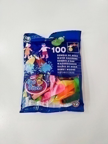 BOLSA 100 GLOBOS 9CM AGUA