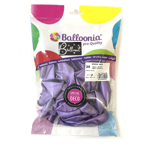 [8436540895455] BOLSA 25 GLOBOS 94CM PERIM PURPURA BRILL