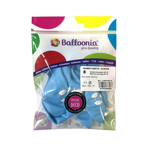 [8436540888068] B8 GLOBOS 95CM NUBES CARITA CELESTE