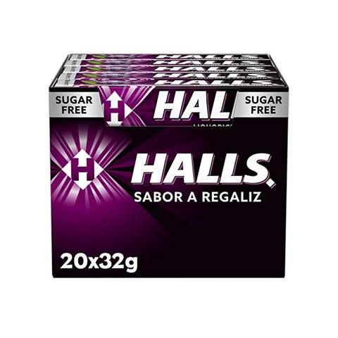 [7622210646835] HALLS S/A LIQUORICE 32GR C20