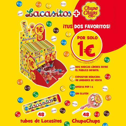 LOTE LACASITOS TUBO+CHUPACHUPS 48UD